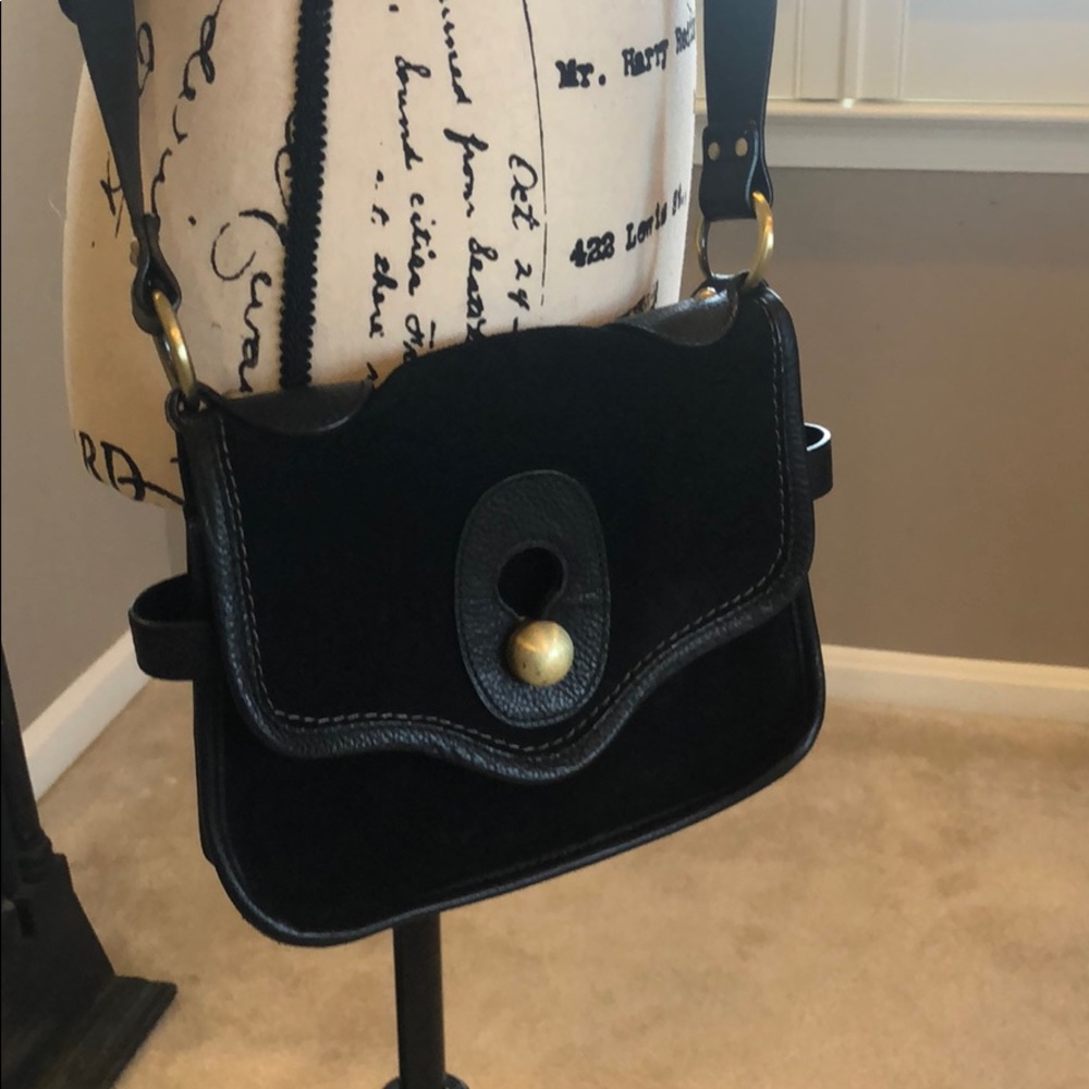 Nanette Lepore Small Suede Black Crossbody Bag